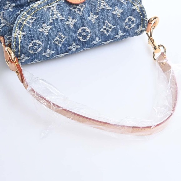 Louis Vuitton Monogram Denim Mini Pleaty Shoulder Bag Blue - Picture 4 of 8